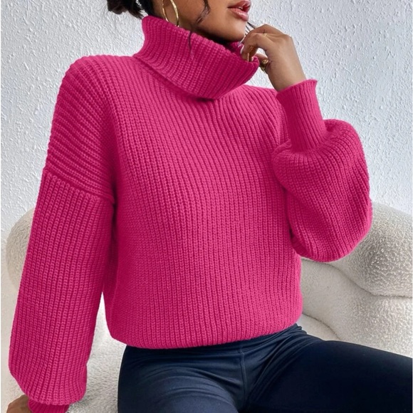 Turtle Neck Knitted Sweater ❤️ - Picture 3 of 4